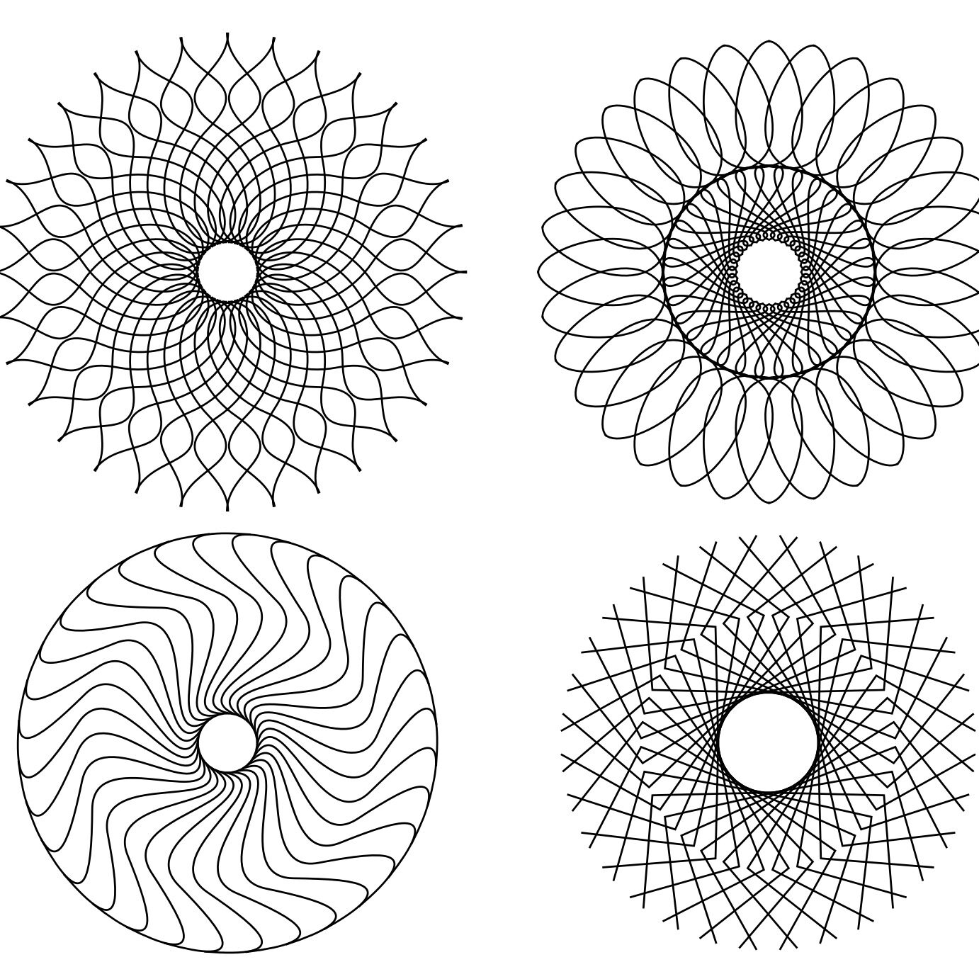 Radial guilloche effects